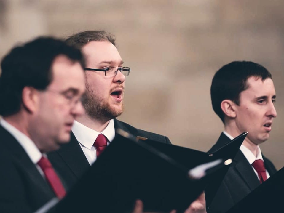 David White singing with Leeds Male Voice Choir